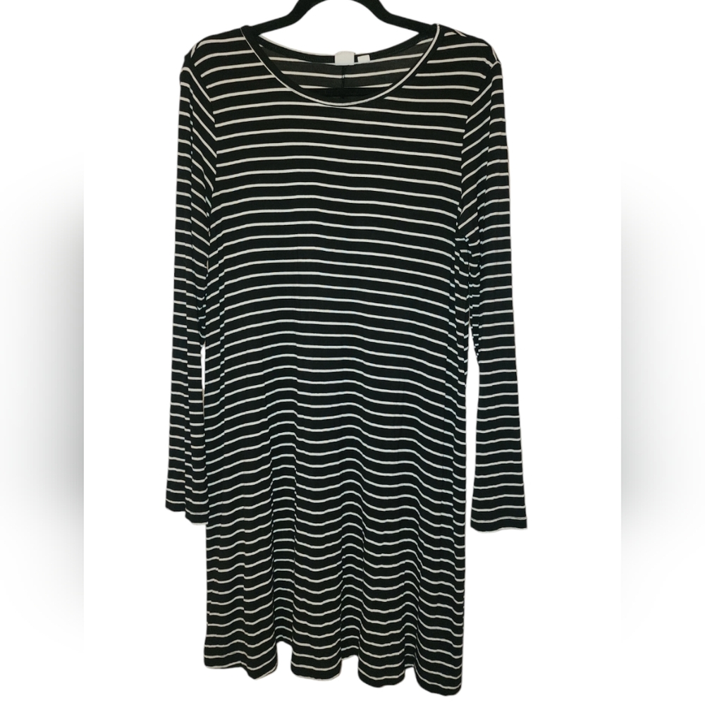 GAP Striped Long Sleeve T Shirt Dress